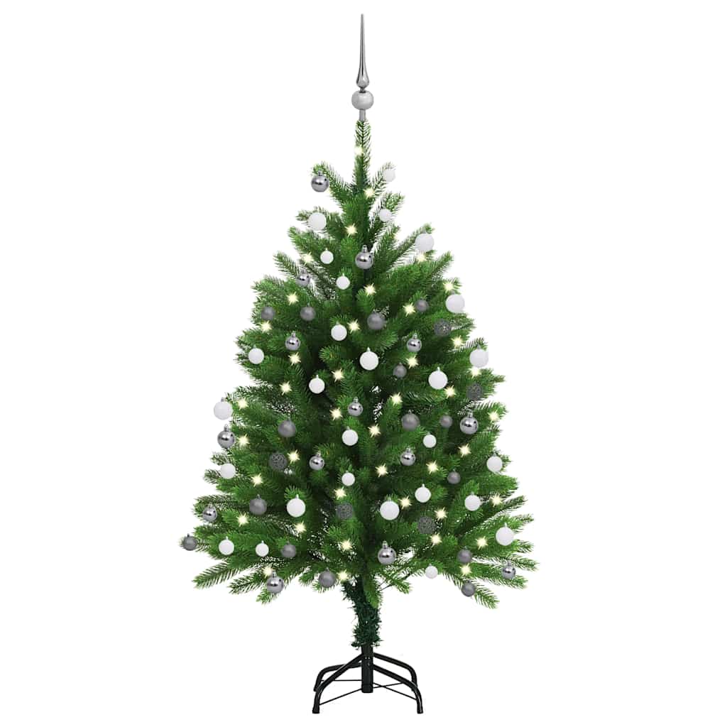 vidaXL Künstlicher Weihnachtsbaum mit Beleuchtung & Kugeln 120 cm Grün