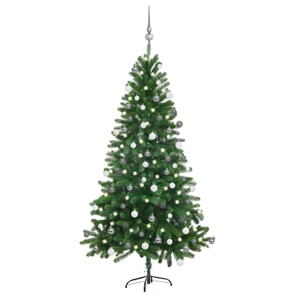 

vidaXL Artificial Christmas Tree with LEDs&Ball Set 59.1" Green