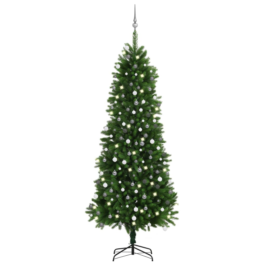 vidaXL Arbre de Noël artificiel avec LED et boules 240 cm Vert