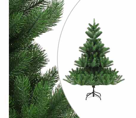 vidaXL Kaukasianpihta tekojoulukuusi LED-valot ja pallot vihreä 120 cm