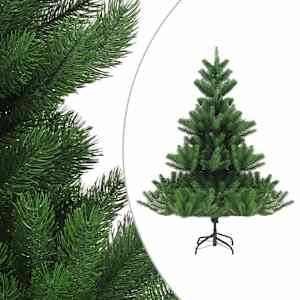 vidaXL K&uuml;nstlicher Weihnachtsbaum Nordmann LED & Kugeln Gr&uuml;n 210 cm