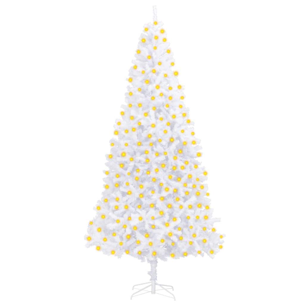 vidaXL Brad de Crăciun artificial cu LED-uri, alb, 300 cm