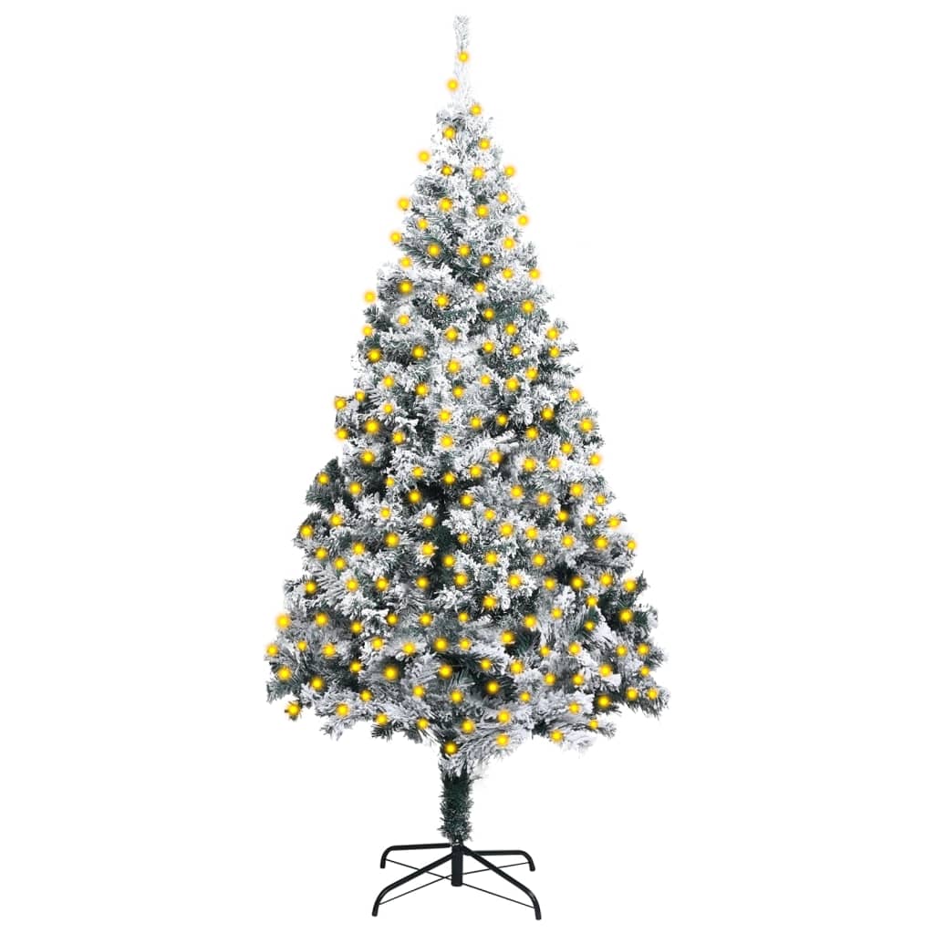 Sapin de Noël artificiel LED et flocons de neige Vert 400 cm