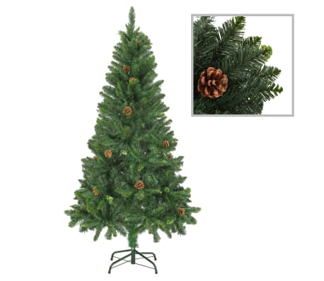 vidaXL Artificial Pre-lit Christmas Tree with Pine Cones Green 150 cm