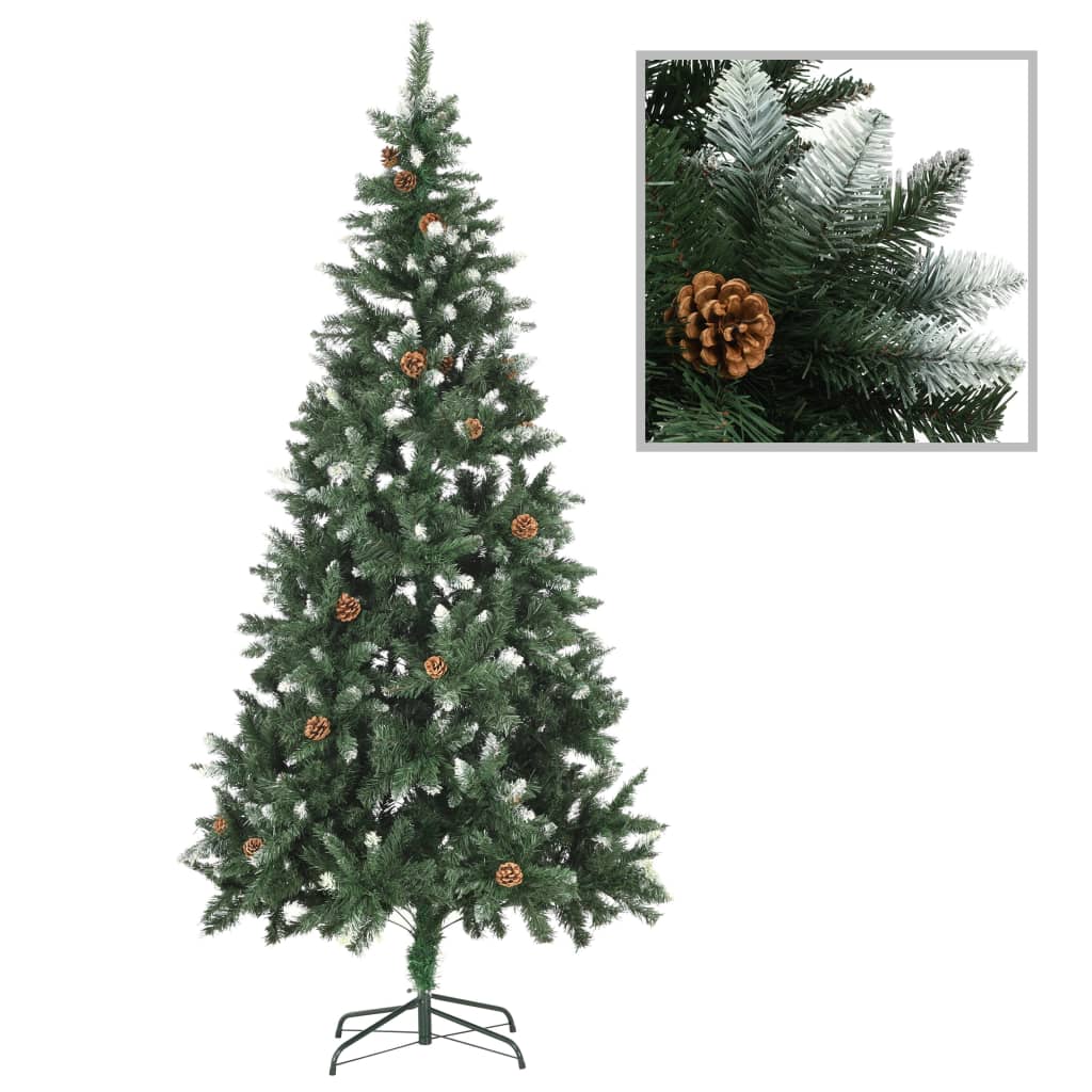 

vidaXL Kunstkerstboom met LED's en dennenappels 210 cm