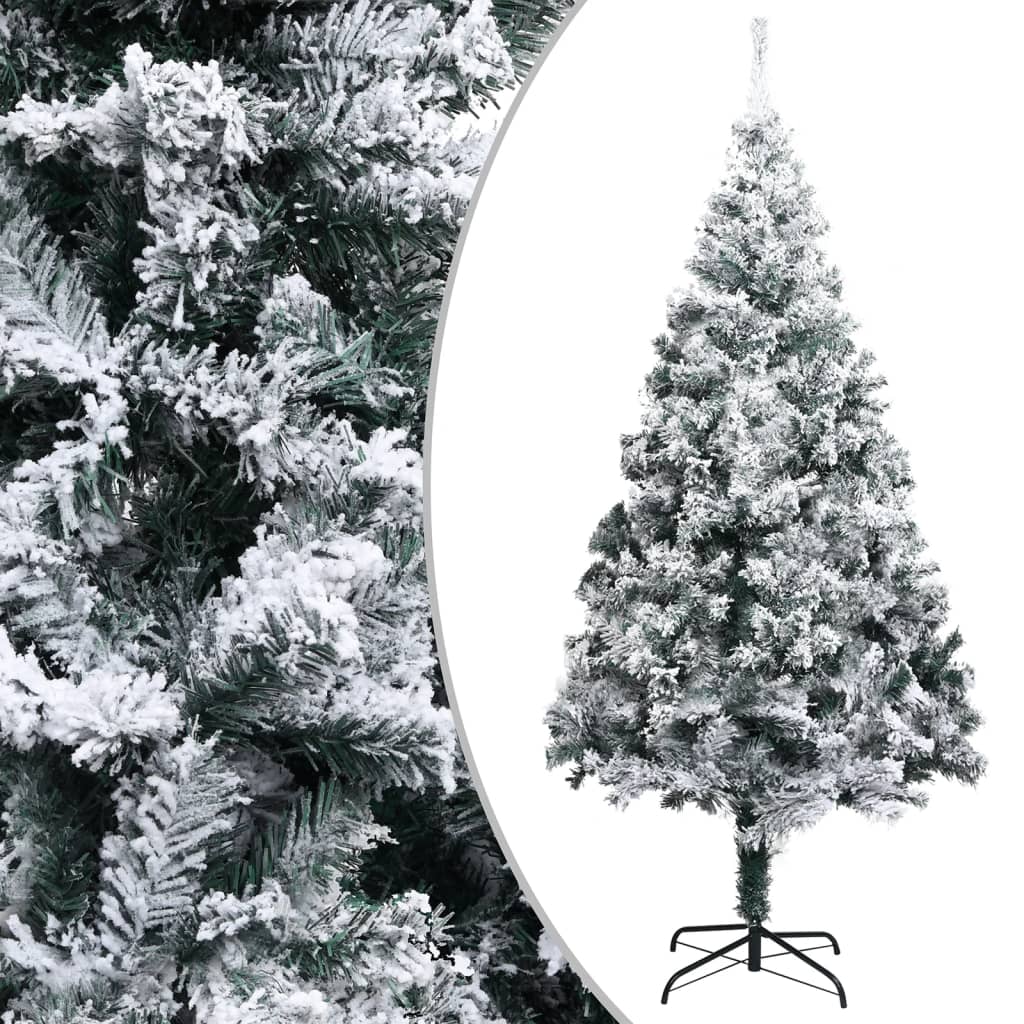Uměly vánoční stromek LED a sada koulí zasněžený zelený 300 cm