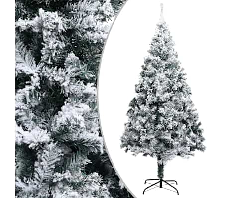vidaXL Artificial Christmas Tree LEDs&Ball Set&Flocked Snow Green 400cm