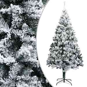 vidaXL Artificial Christmas Tree LEDs&Ball Set&Flocked Snow Green 400cm