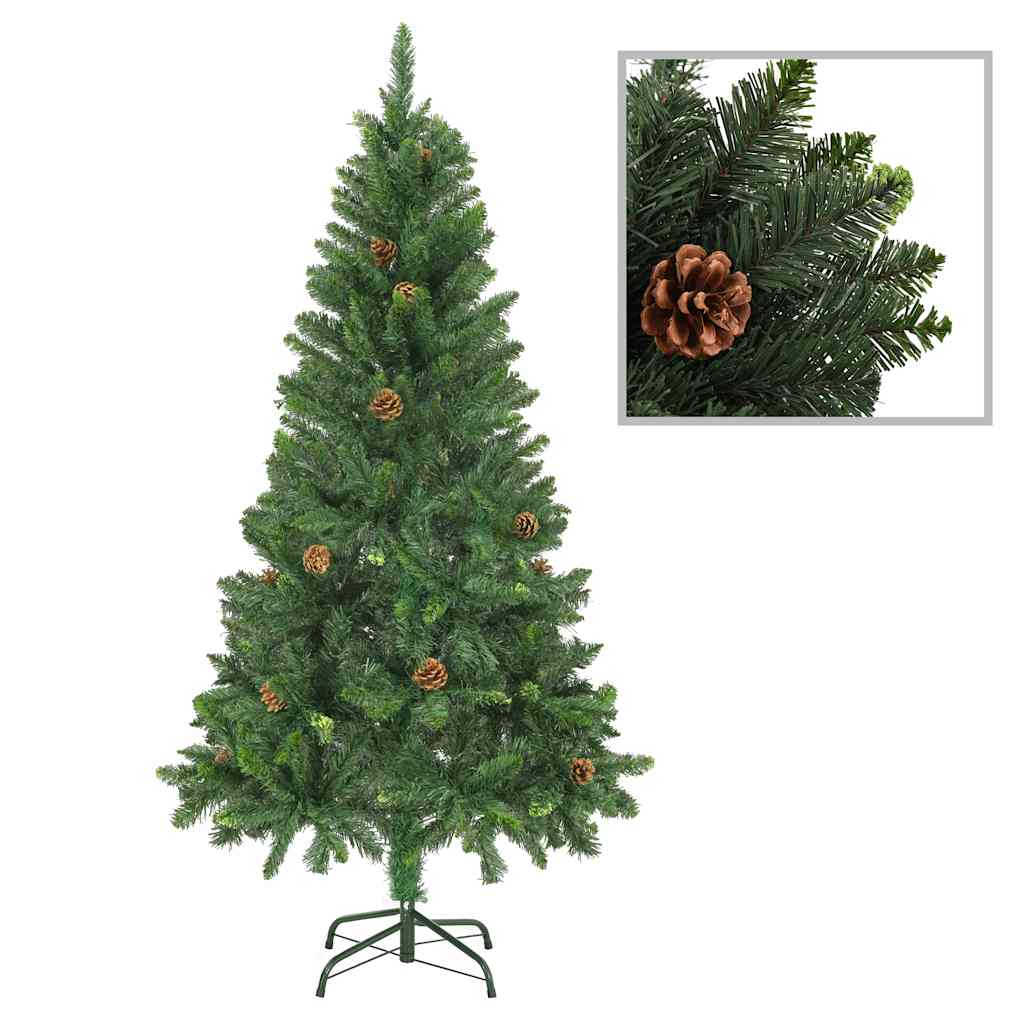 

vidaXL Kunstkerstboom met LED's en kerstballen 150 cm groen