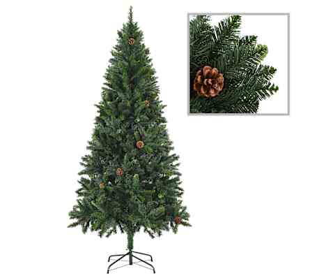 vidaXL Artificial Pre-lit Christmas Tree with Ball Set Green 210 cm