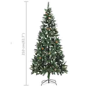 Umělý vánoční stromek s LED osvětlením a sadou koulí 210 cm - obrázek 13