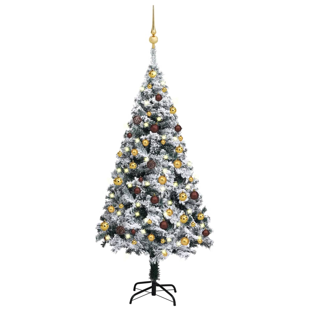 Image of vidaXL Artificial Pre-lit Christmas Tree with Ball Set Green 120 cm