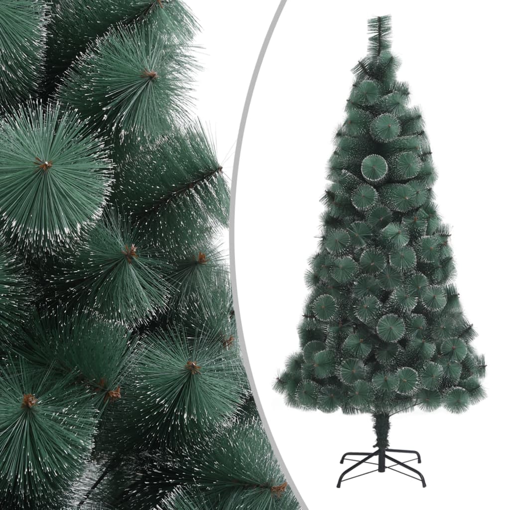 Umělý vánoční stromek LED a sada koulí zelený 120 cm PVC a PE