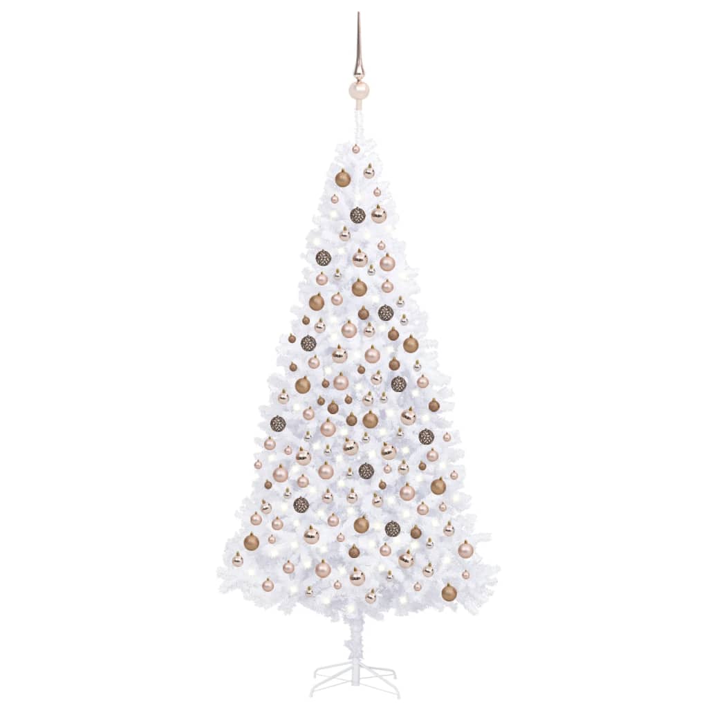 Image of vidaXL Artificial Pre-lit Christmas Tree with Ball Set LEDs 300 cm White