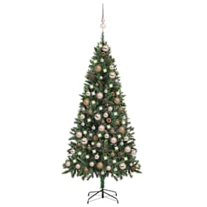 vidaXL h&auml;rmas valgustusega kunstkuusk kuulide ja k&auml;bidega 180 cm