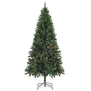 Umělý vánoční stromek LED osvětlení sada koulí a šišky 180 cm - obrázek 3