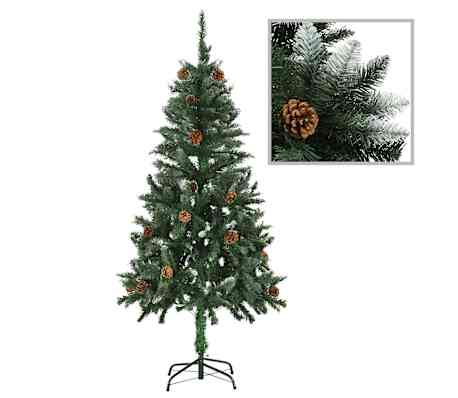 vidaXL Artificial Pre-lit Christmas Tree with Ball Set&Pine Cones 150 cm