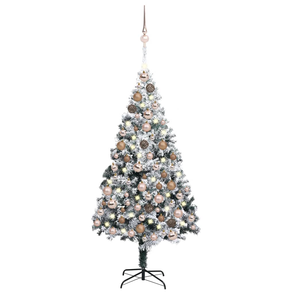 Photos - Other Jewellery VidaXL Artificial Pre-lit Christmas Tree with Ball Set Green 70.9" PVC 