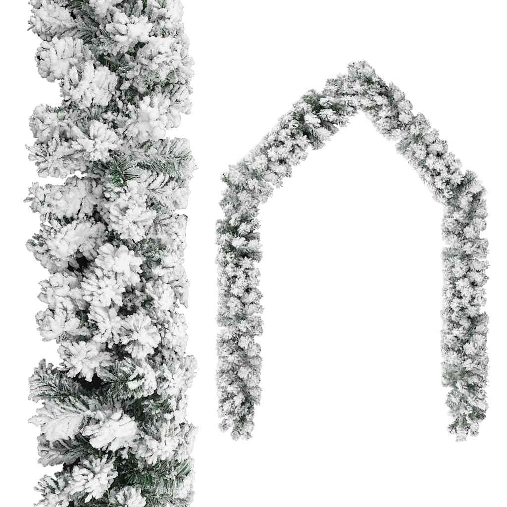 vidaXL Christmas Garland with LEDs&Ball Set Green 16.4' PVC