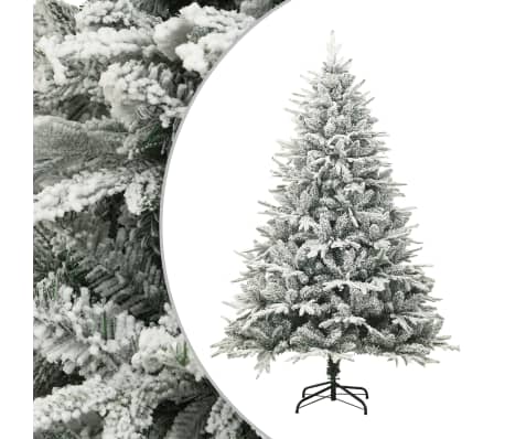 vidaXL Kunstkerstboom met LED's, kerstballen en sneeuw 150 cm PVC PE