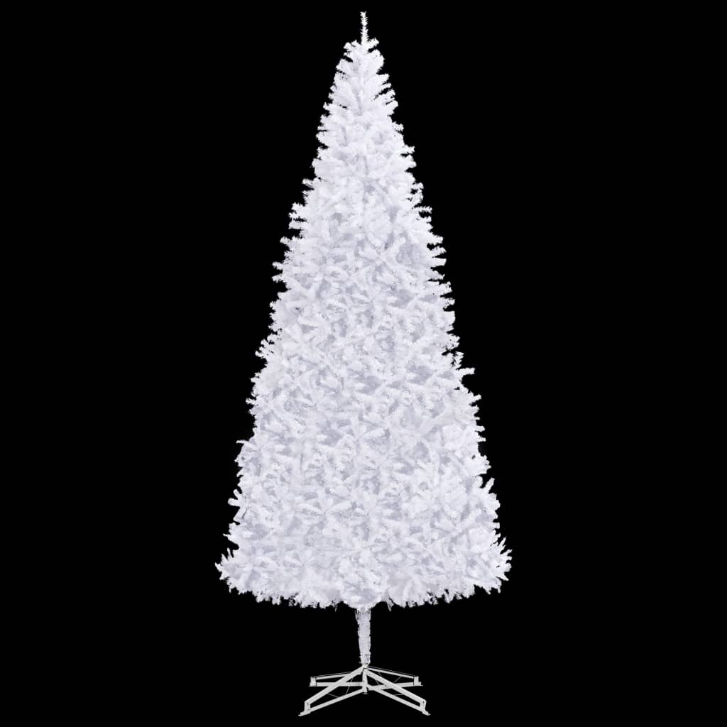 Umělý vánoční stromek s LED diodami a sadou koulí 500 cm bílý