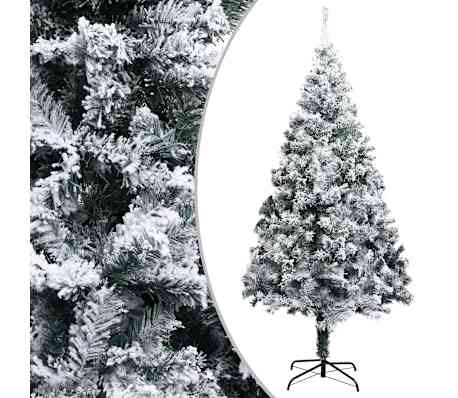 vidaXL Uměl&yacute; v&aacute;nočn&iacute; stromek LED a sada koul&iacute; zasněžen&yacute; zelen&yacute; 300 cm