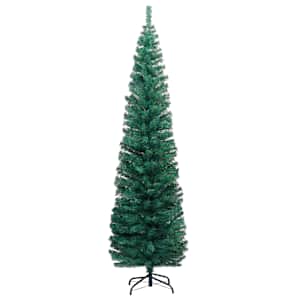 vidaXL &Uacute;zky osvetlen&yacute; umel&yacute; vianočn&yacute; stromček s guľami, zelen&yacute; 180 cm