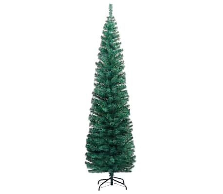 vidaXL Artificial Christmas Tree Green PVC Slim, 82.7 in tall