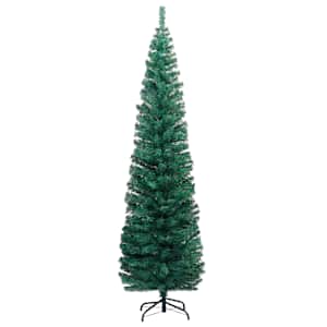 vidaXL Artificial Christmas Tree Green PVC Slim, 82.7 in tall