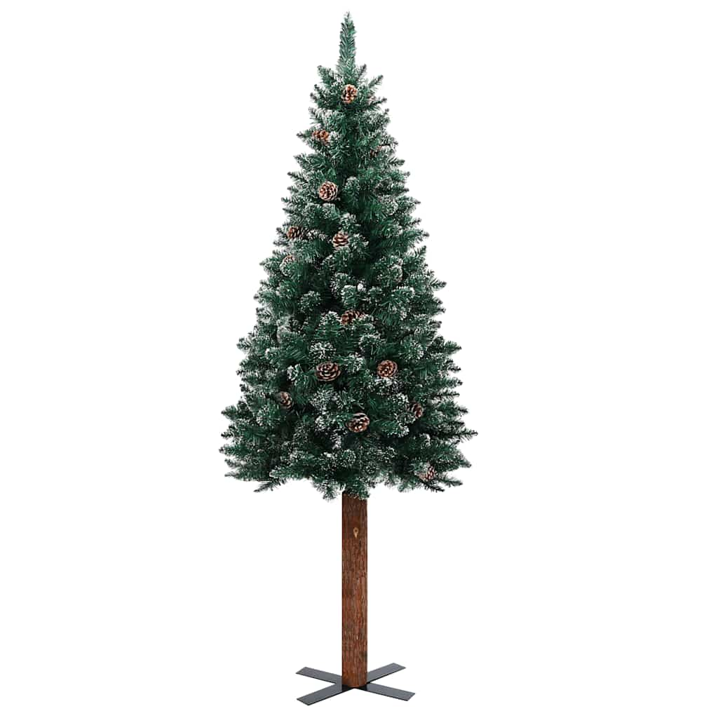 

vidaXL Kerstboom met LED's en kerstballen smal 180 cm groen