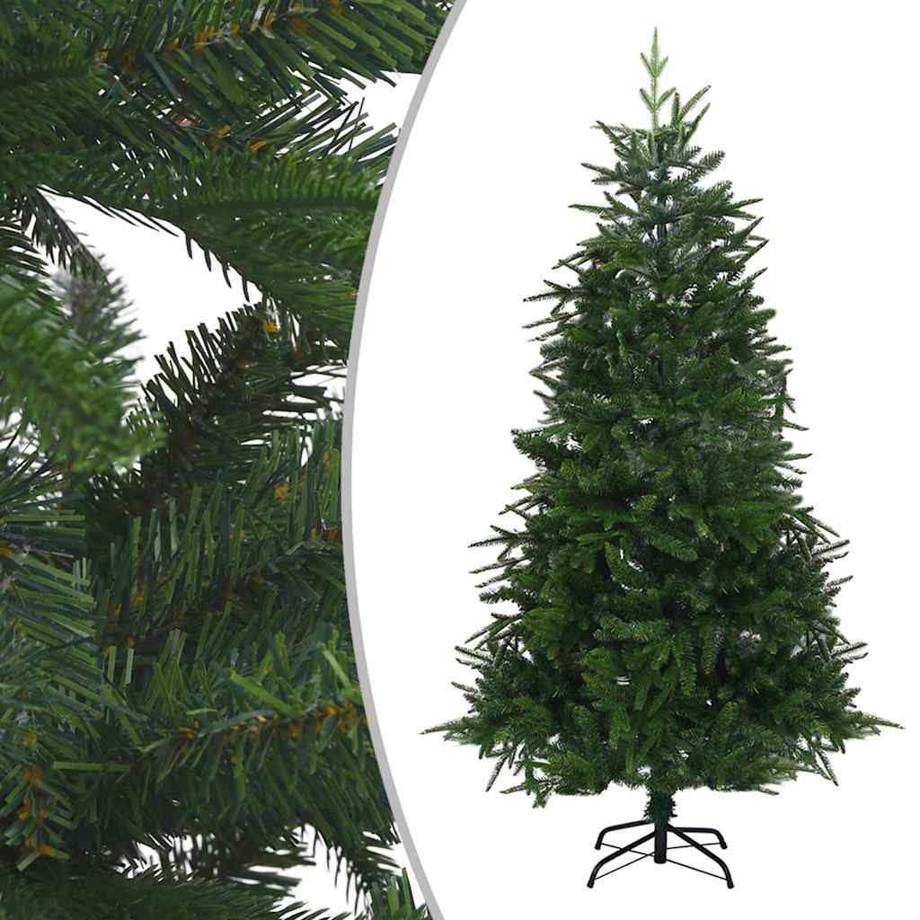 vidaXL Kunstkerstboom met LED's en kerstballen 210 cm PVC en PE groen
