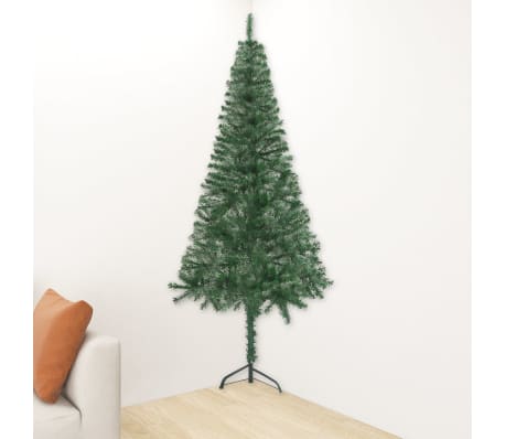 vidaXL Corner Artificial Pre-lit Christmas Tree Green 120 cm PVC
