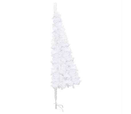 vidaXL Corner Artificial Christmas Tree LEDs&Ball Set White 210 cm PVC
