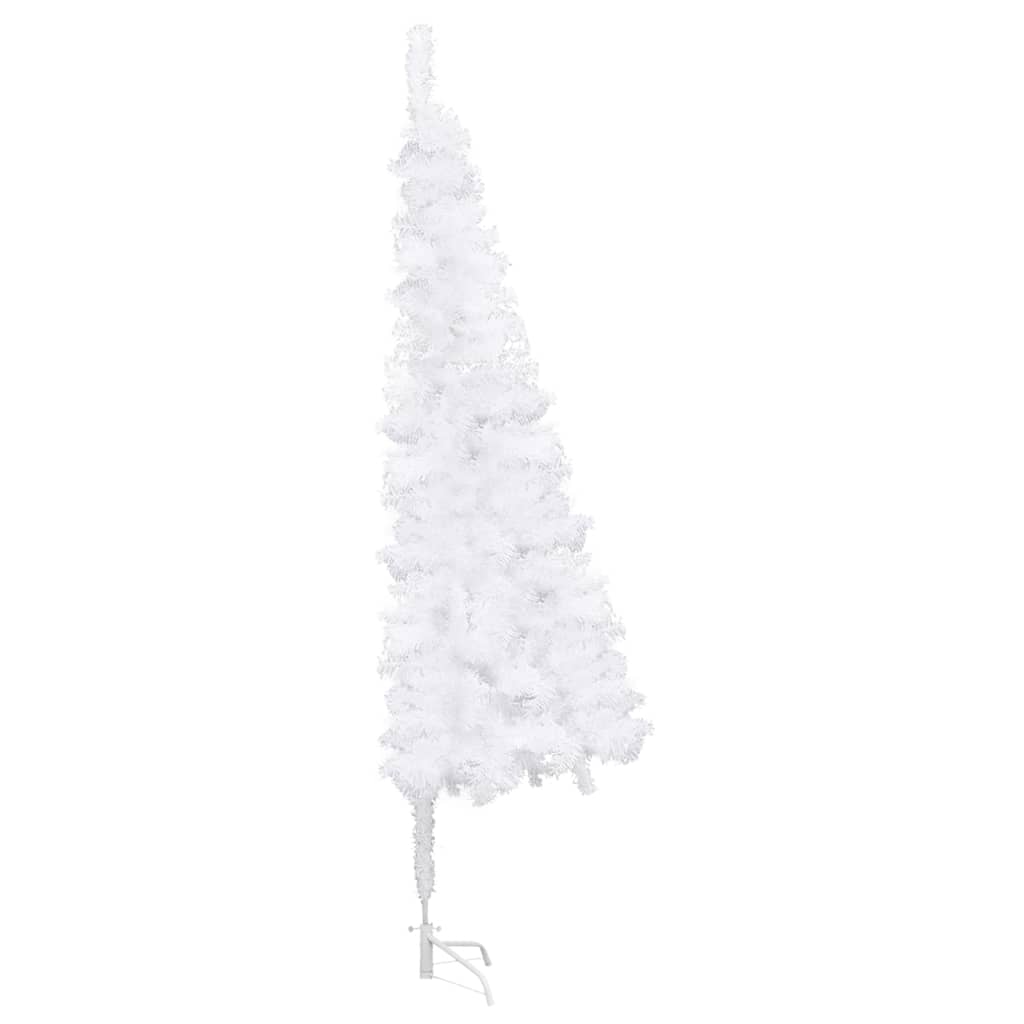 vidaXL Brad de Crăciun artificial de colț LED&globuri alb 180 cm PVC 