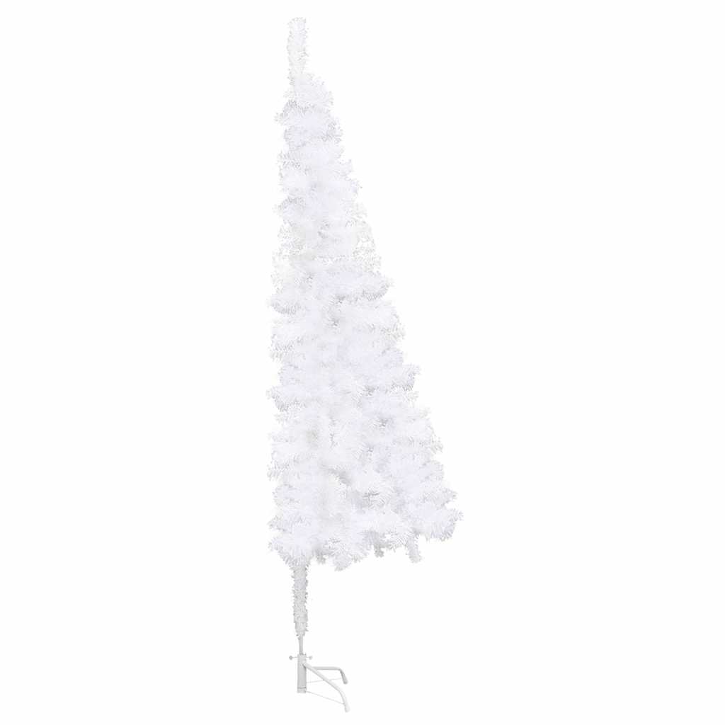 

vidaXL Kunstkerstboom met LED's en kerstballen hoek 210 cm PVC wit