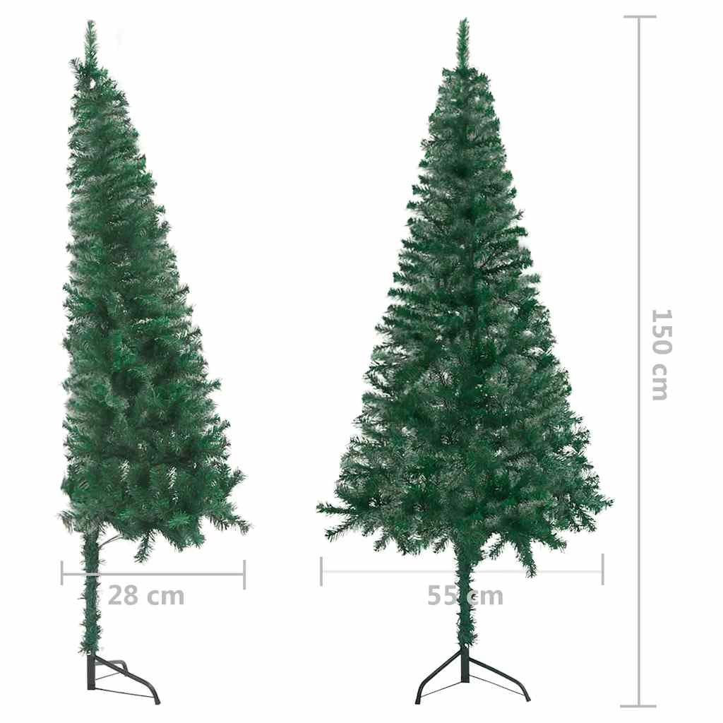 Corner Artificial Christmas Tree LEDs&Ball Set PVC Multi Colours/Sizes vidaXL - Picture 5 of 14