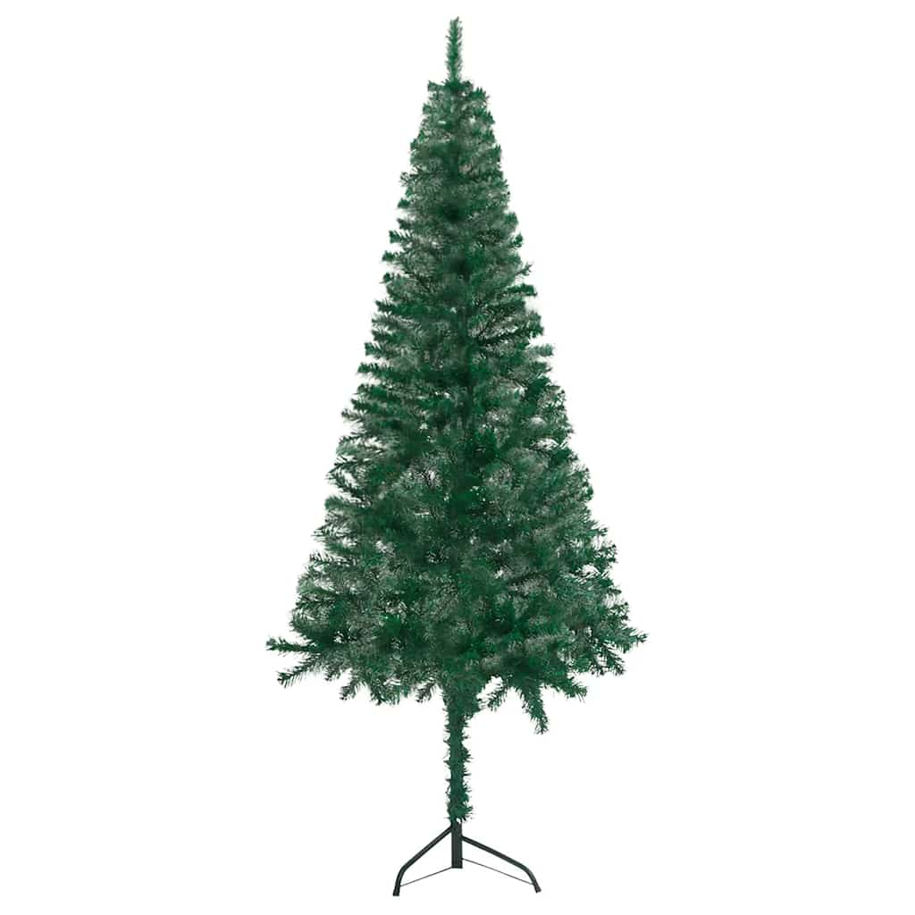 

vidaXL Kunstkerstboom met LED's en kerstballen hoek 240 cm PVC groen