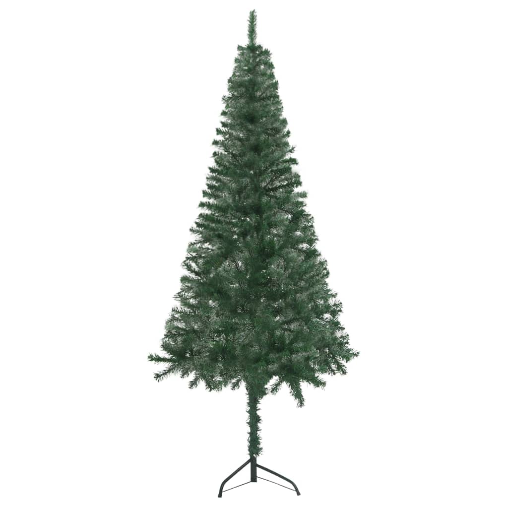 vidaXL Set pom Crăciun artificial colț, LED&globuri verde 240 cm, PVC