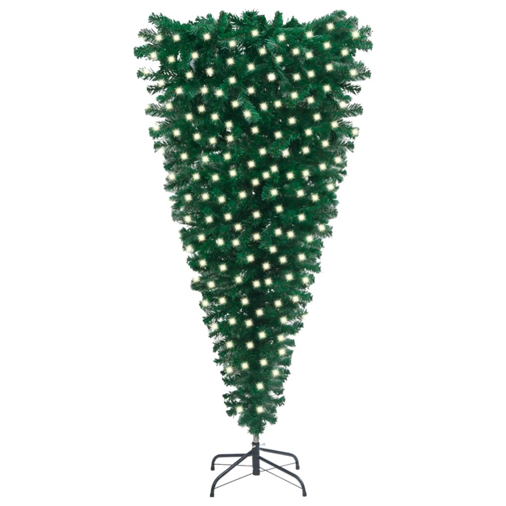 vidaXL Pom de Crăciun artificial inversat cu LED-uri, verde, 210 cm vidaXL