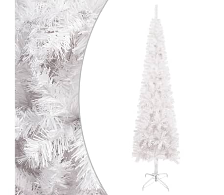 vidaXL Arbre de Noël mince pré-éclairé blanc 150 cm