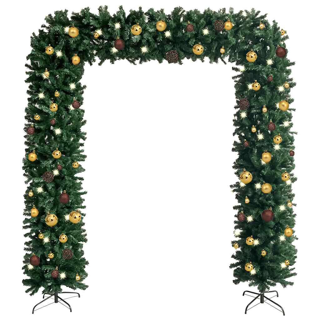 

vidaXL Christmas Tree Arch with LEDs&Ball Set Green 94.5"