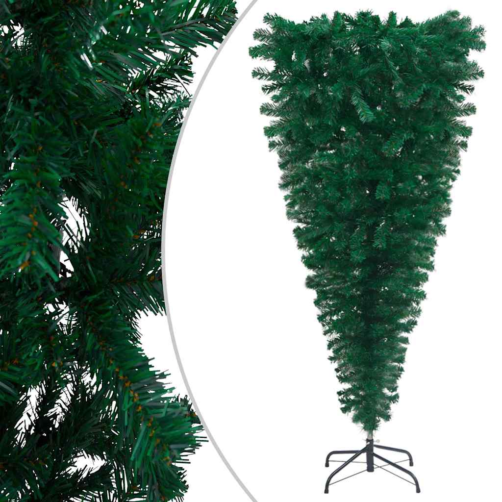 vidaXL Arbre de Noël artificiel renversé pré-éclairé et boules 120 cm