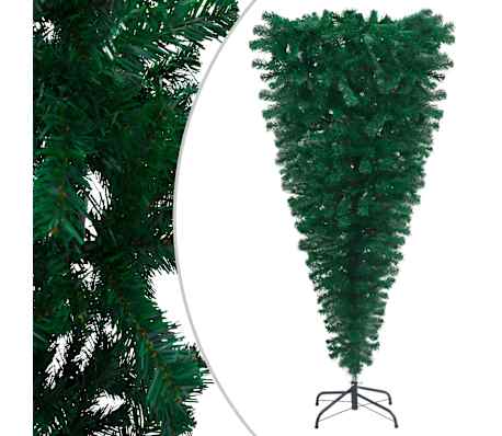 vidaXL Upside-down Artificial Pre-lit Christmas Tree with Ball Set 150 cm