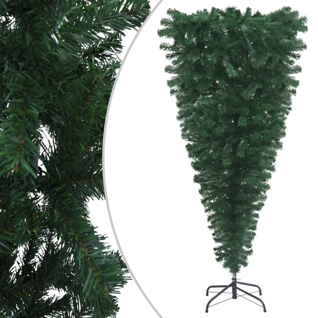 vidaXL Set pom Crăciun artificial inversat, LED-uri & globuri, 210 cm