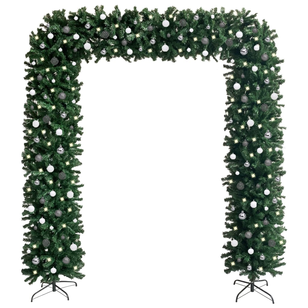 

vidaXL Christmas Tree Arch with LEDs&Ball Set Green 94.5"