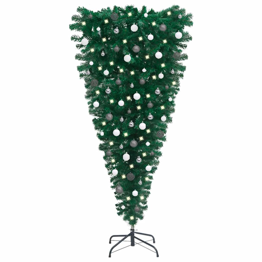 

vidaXL Upside-down Artificial Christmas Tree with LEDs&Ball Set 59.1"