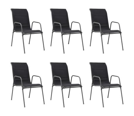 vidaXL udendørs spisebordssæt 7 dele stål sort