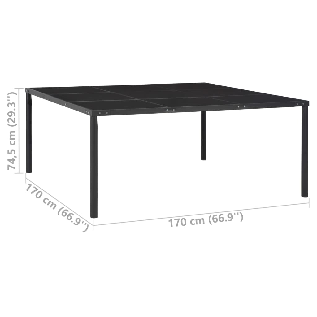 Градински трапезен комплект, 13 части, стомана