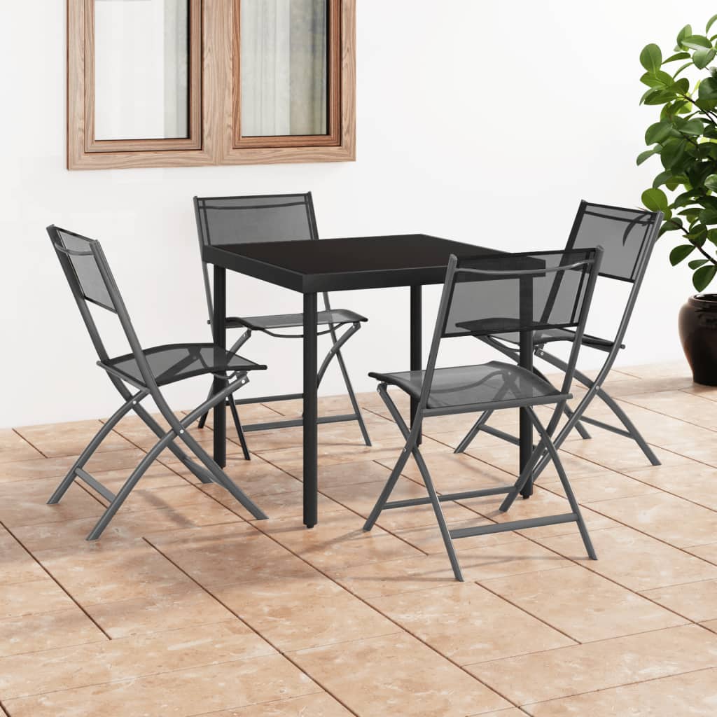 Mobilier de salle à manger d'extérieur 5 pcs Acier