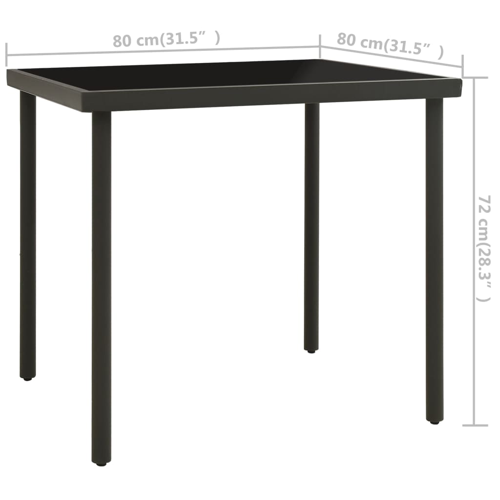 Set mobilier de exterior, 3 piese, oțel